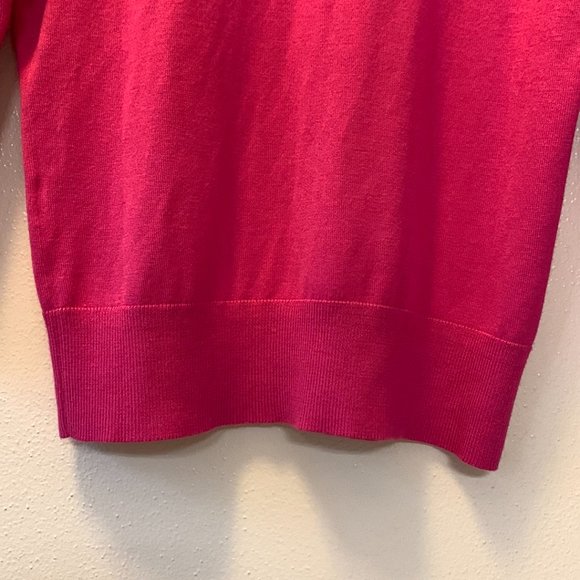 Halogen Barbie Hot Pink Long Sleeve Button Down Soft Sweater Cardigan Size S - Picture 9 of 13